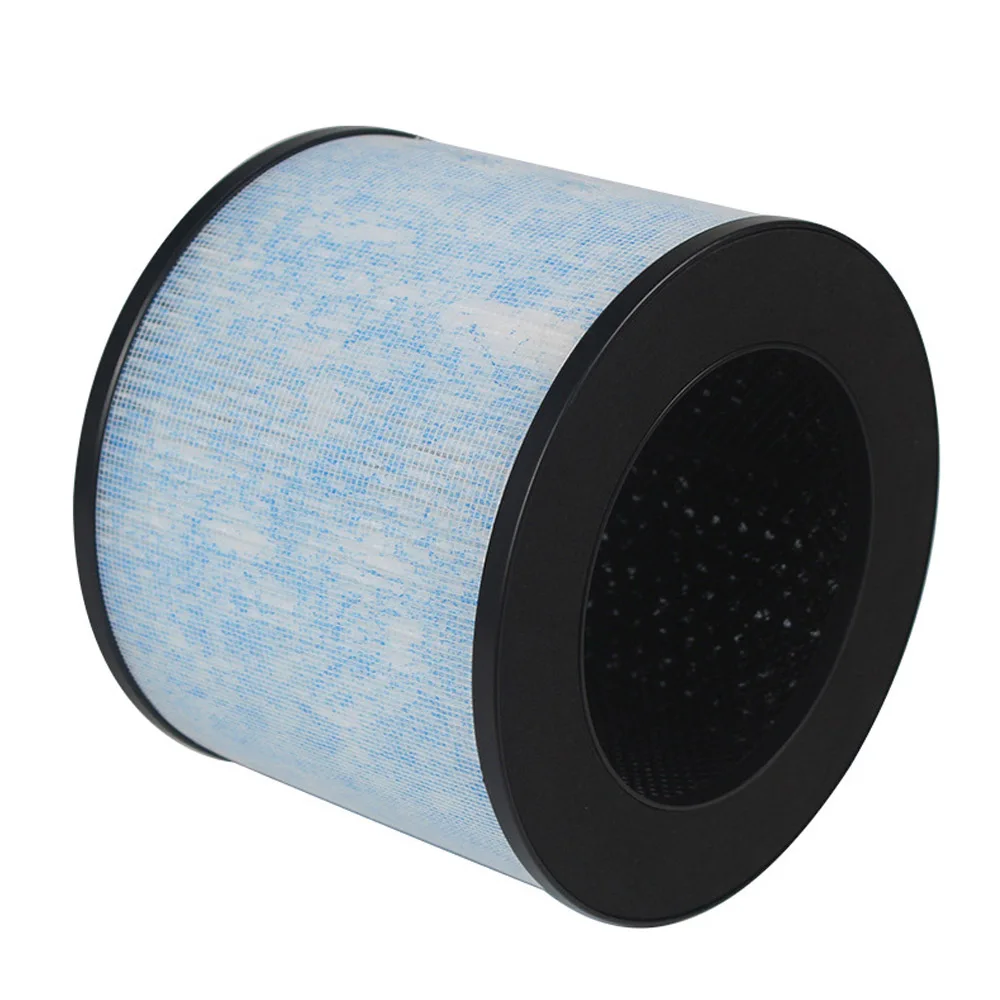 Filtre HEPA H13 retiré du purificateur d'air, montrant sa structure plissée.