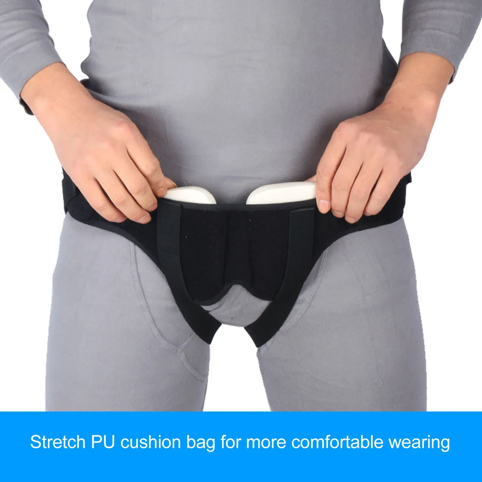 Unisex Adult Inguinal Hernia Support Belt Adjustable Small Intestinal Hernia Band Foam Pad Inguinal/Side Inguinal Brace