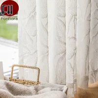 Fonflora Luxury White Thick Tulle Curtains for Living Room Leaf Window Curtains Sheer for Bedroom Voile Shades Extra Long 310cm 1