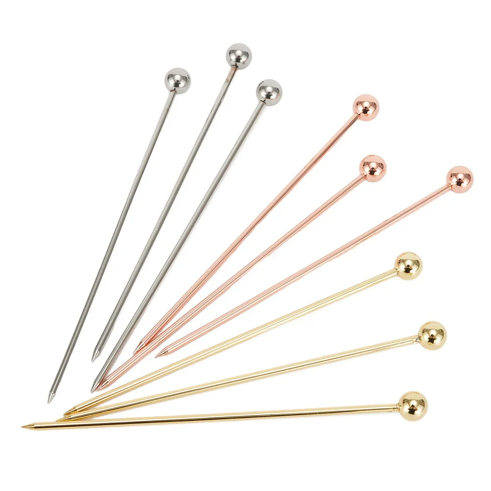

Supply Cocktail sticks Swizzle Sticks Fruit Picks Restaurant Shaped Stainless Steel Tools 9pcs/set Accessories