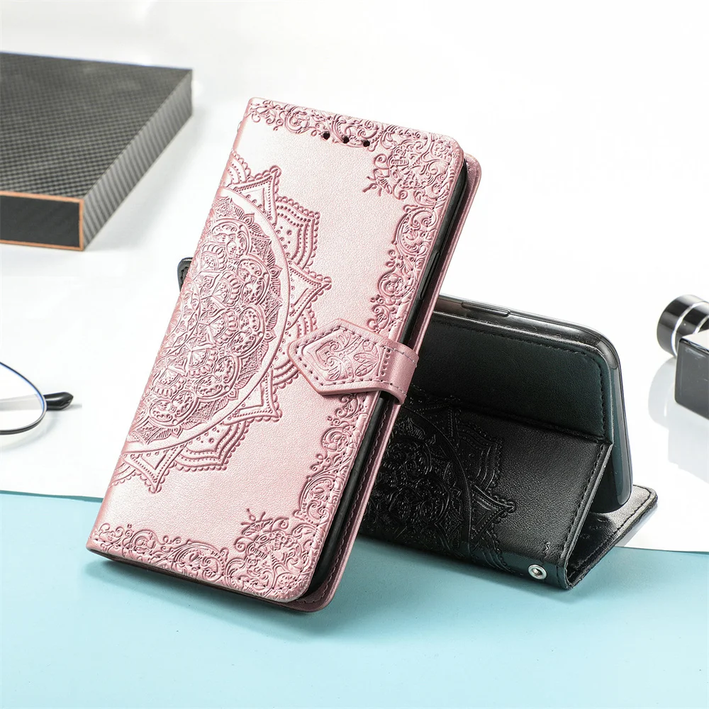 Elegant Flip Leather Wallet Phone Case with Card Holder and Stand Cover Feature