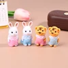 1Pairs Simulation Forest Animal Family Rabbit Cat Tiger Chick Figures Cartoon Ornament Doll Collectible Toys For Children Gifts 4