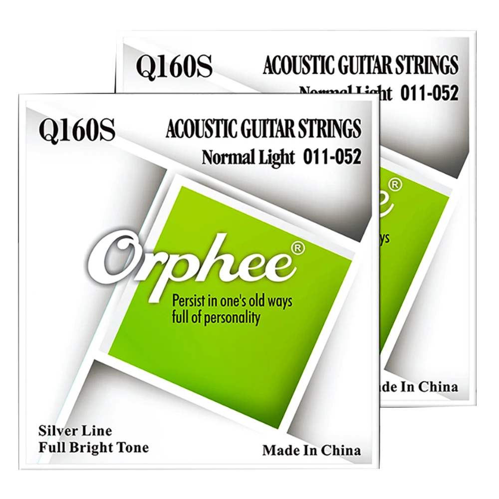 

Orphee Acoustic Guitar Strings Guitar Accessories Q160S Series Normal Light 011-052 Silver Plated Wound Acoustic Strings Set