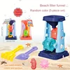 Beach Toy Set for Kids Sand Wheel Sand Bucket Scooter Shovel Rake Sailboat Hourglass Cute Molds Summer Outdoor Sandbox Sand Toys 2