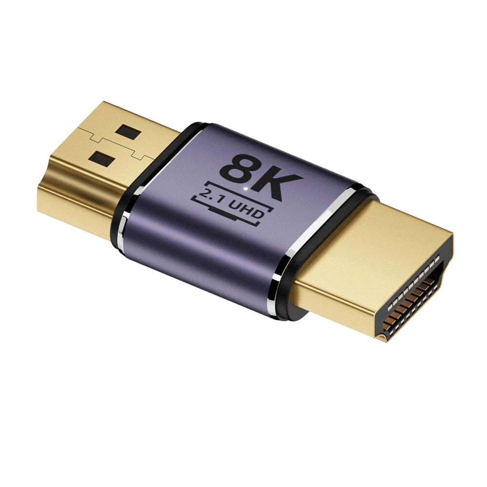 8K HD-Compatible Extender Adapter 90&deg; Plug to Female Converter 4K 120Hz UHD 2.1 Elbow for HDTV PS4 PS5 Laptop