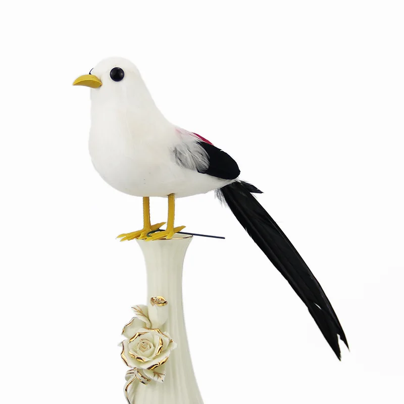 6 pz/set Artificiale della Gomma Piuma Della Piuma Realistica Perle di Simulazione Uccello FAI DA TE Mestieri Festa di Ornamento Puntelli Casa Giardino Decorazione di Cerimonia Nuziale