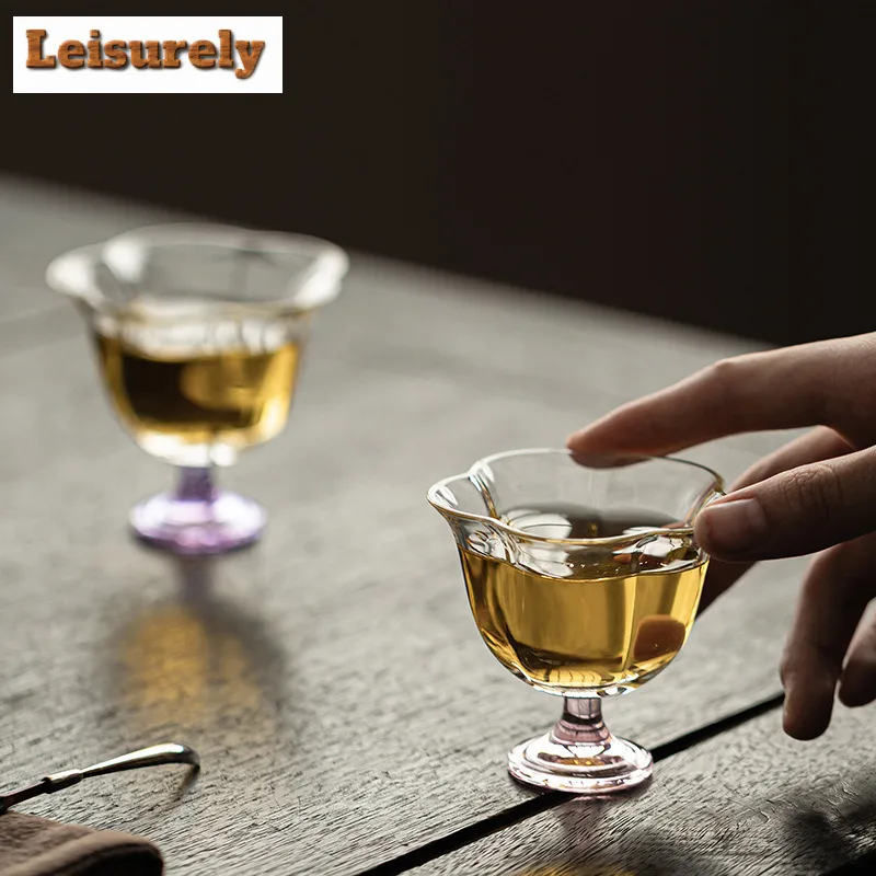 High Borosilicate Glass High-foot Teacup Boutique Tea Bowl Set Of Cups Tea-tasting Personal Cup Chazhan Master Cups For Tea Gift