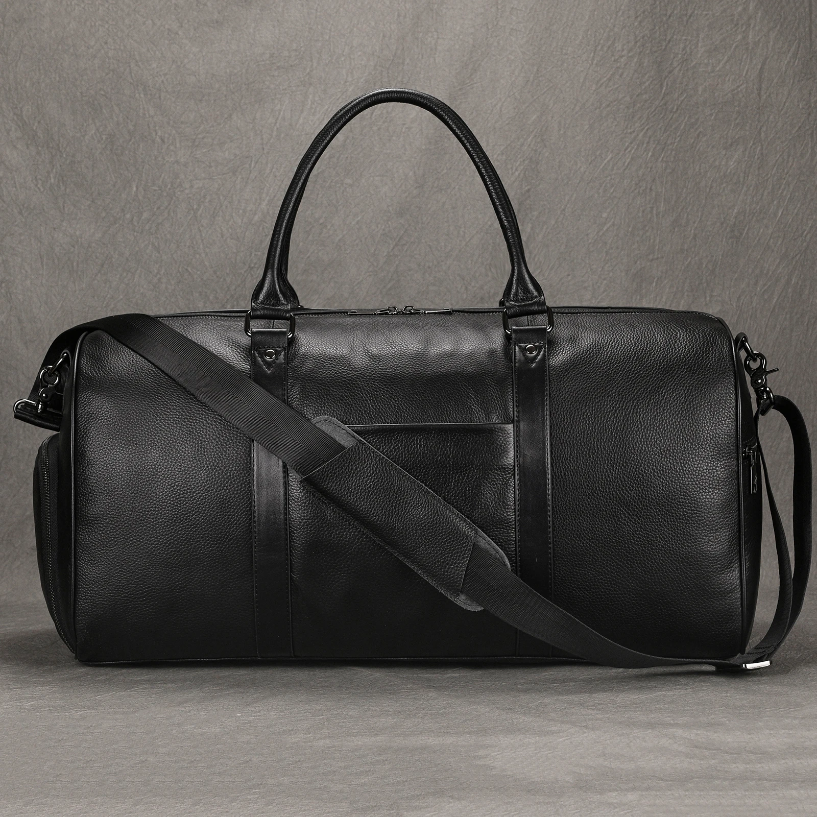 Men Genuine Leather Travel Bag Duffel Large Capacity Travel Handbag Black Man Weekend Bag Carry On Luggage fitness bag sport bag travel bag