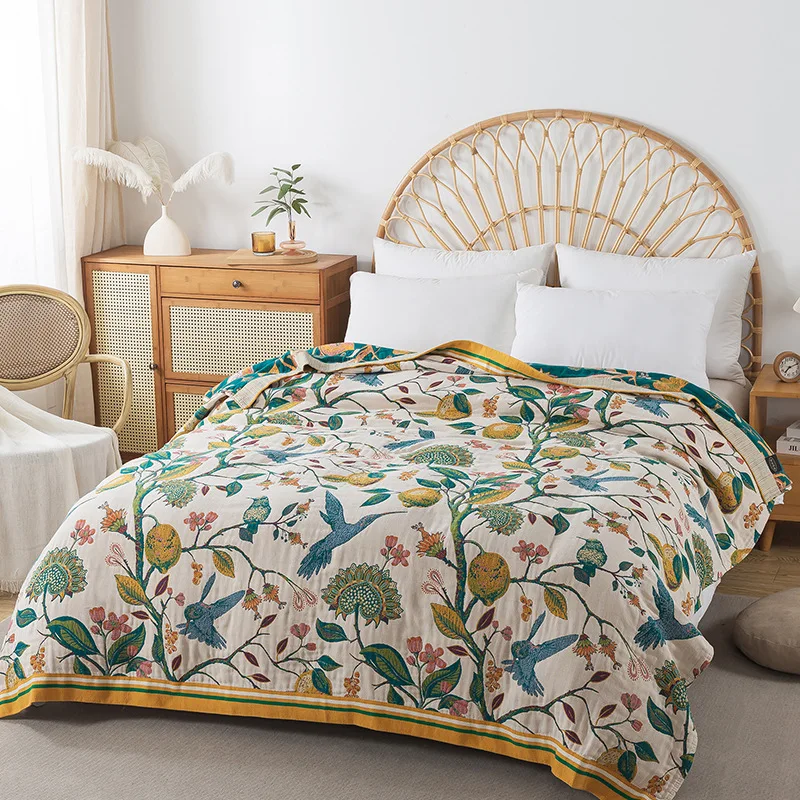 New Luxury Cotton Blankets And Bedspread Double-sided Sofa Towel Household Nap Blankets Soft Summer Cooling Quilt Bed Sheet - 3