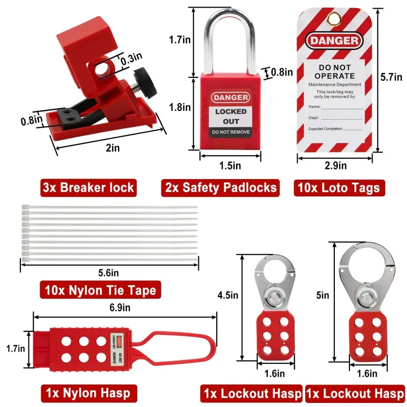 disjuntor loto tags locks set 2 chaves por bloqueio seguro 02