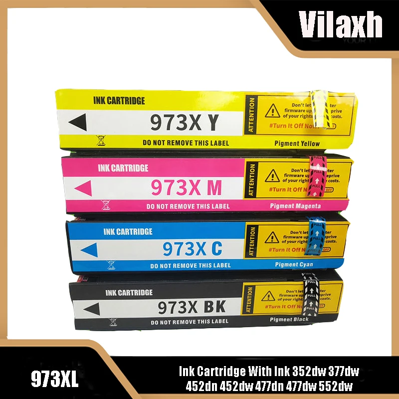 Vilaxh Per Cartuccia D'Inchiostro Compatibile Hp 973 973X 973Xl Con Inchiostro 352Dw 377Dw 452Dn 452Dw 477Dn 477Dw 552Dw