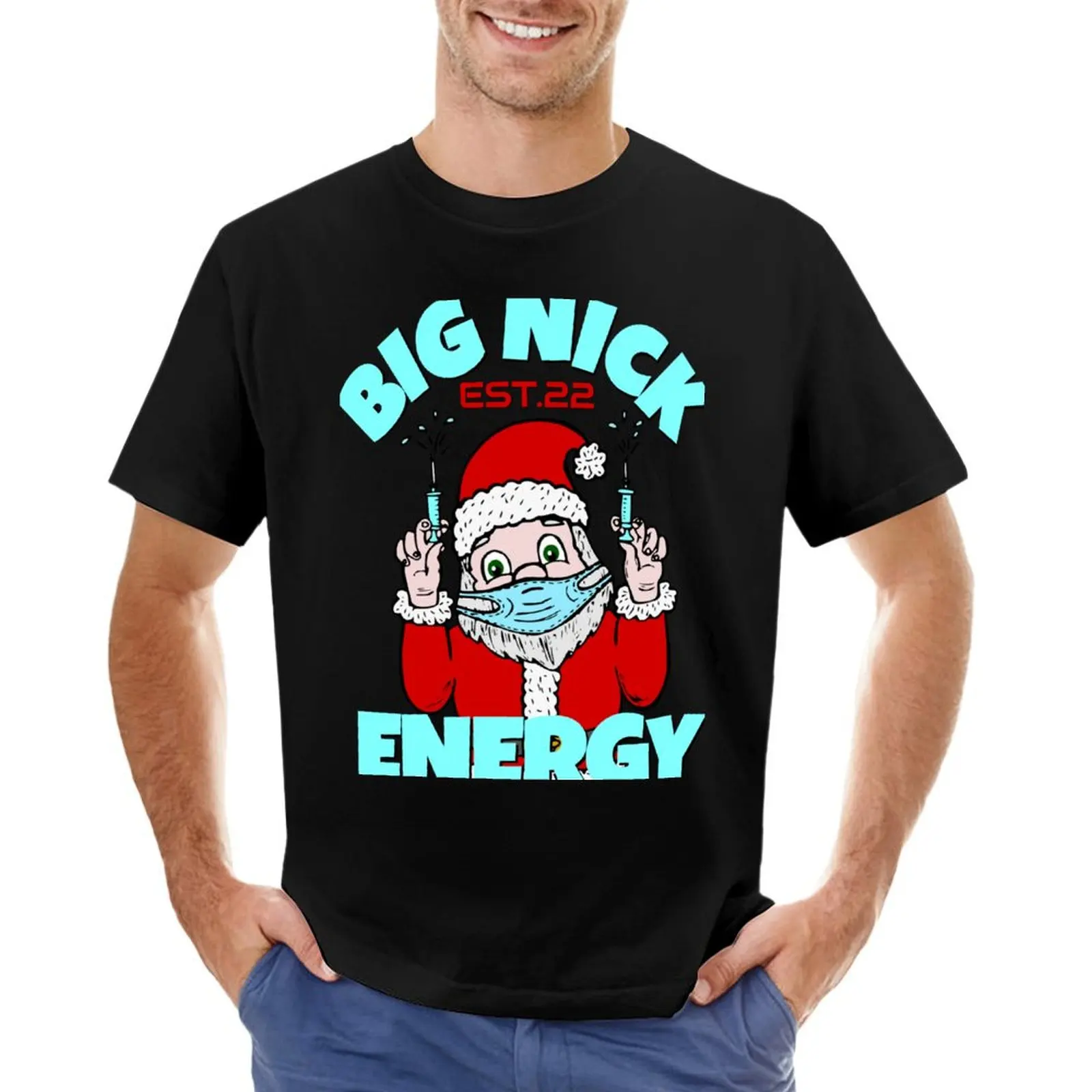 Big Nick Energy T-Shirt Camicetta Top Plain White T-Shirt Uomo