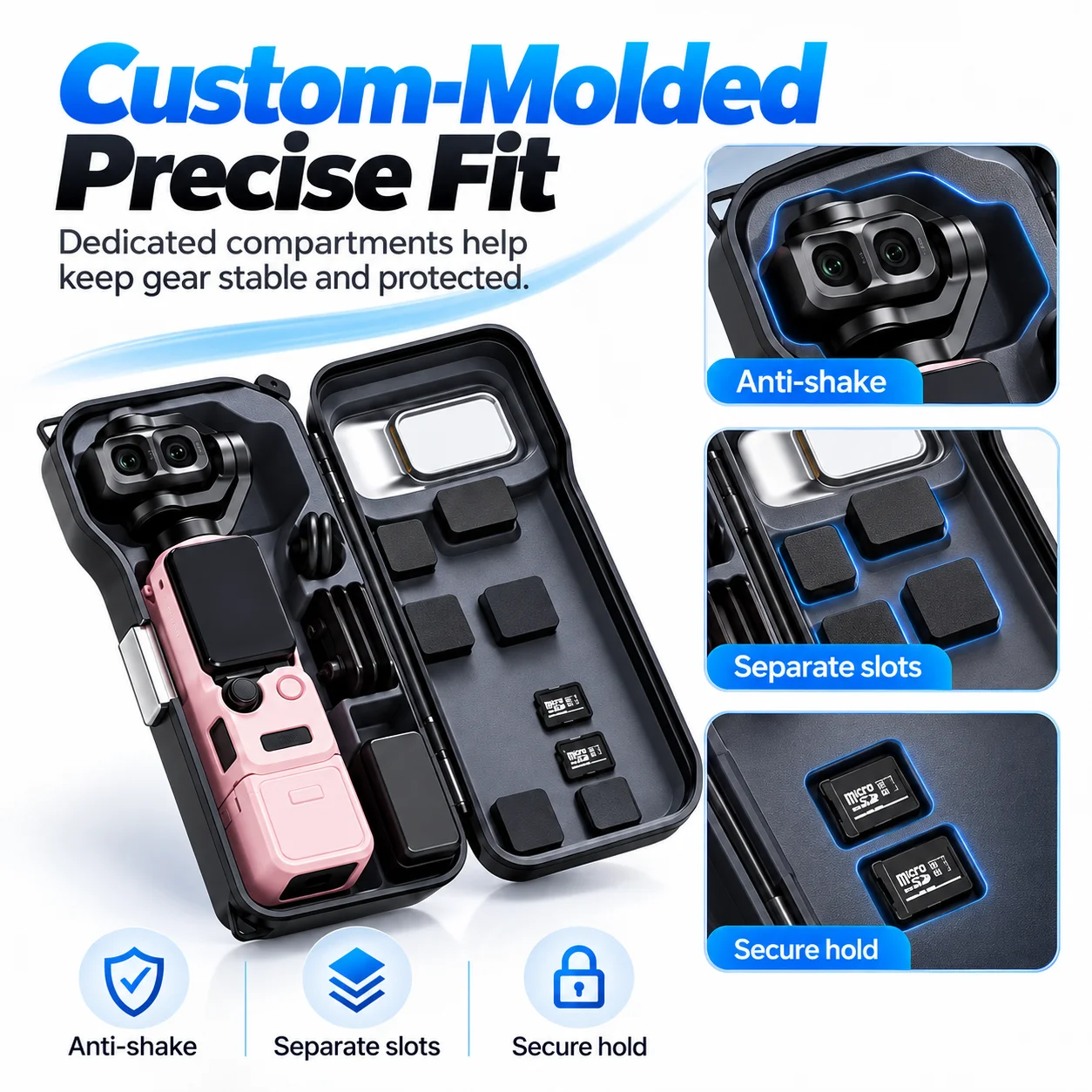 Ultimate Hard Shell Protective Carrying Case with Wrist Strap & Accessory Slots