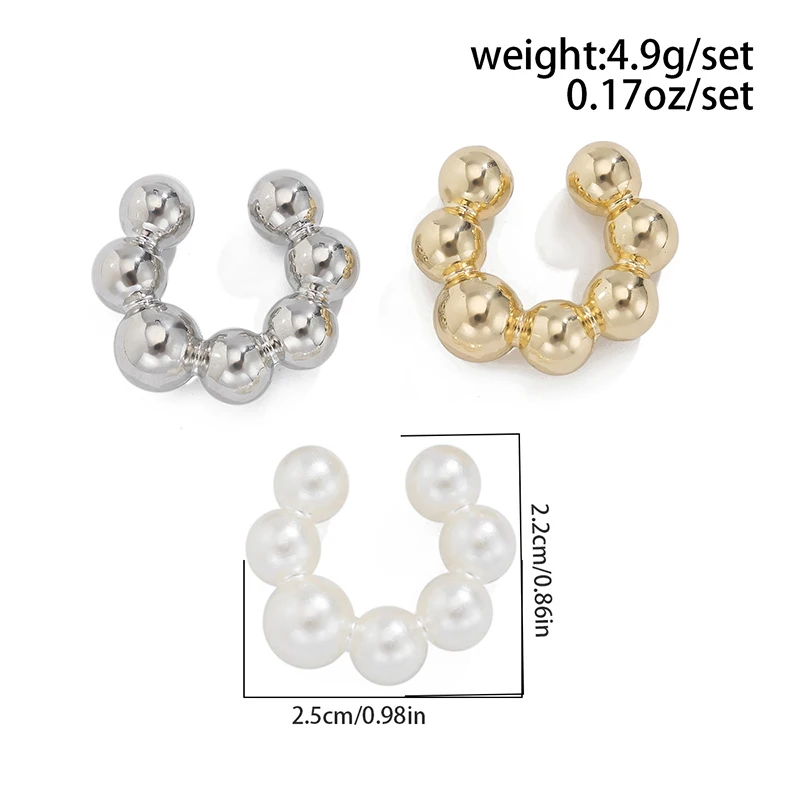 Punk Vintage 3Pcs C Shaped Clip Earrings for Women Image 1