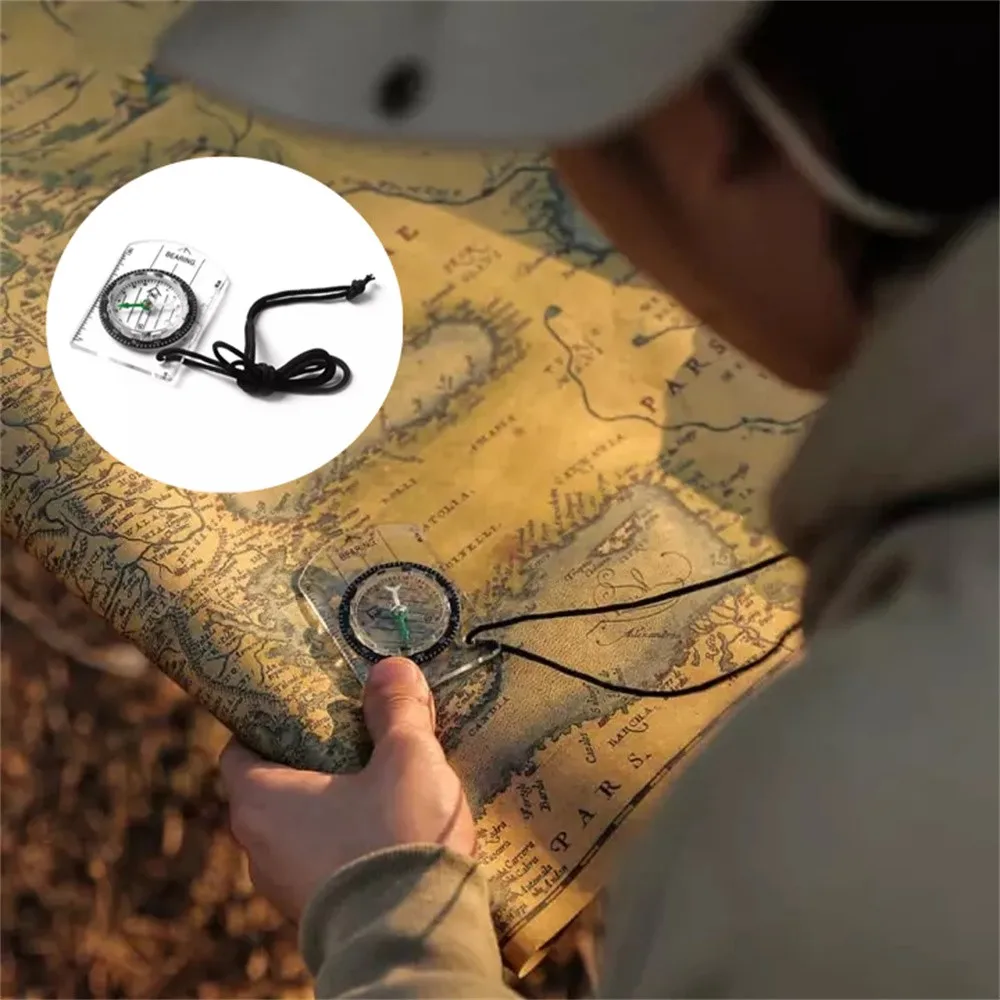 

Multifunctional Map Measuring Tool Mapping Inch Millimeter Scales Ruler -Compass For Outdoor Activities Camping Equipment