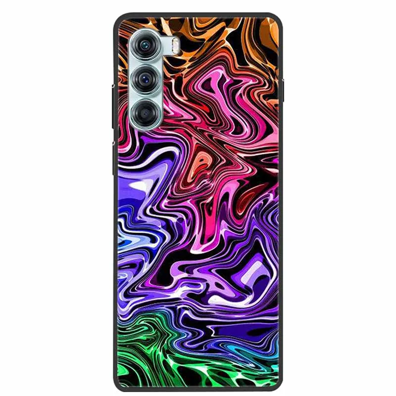 Marble Silicone Black Soft Protective Phone Case Cover