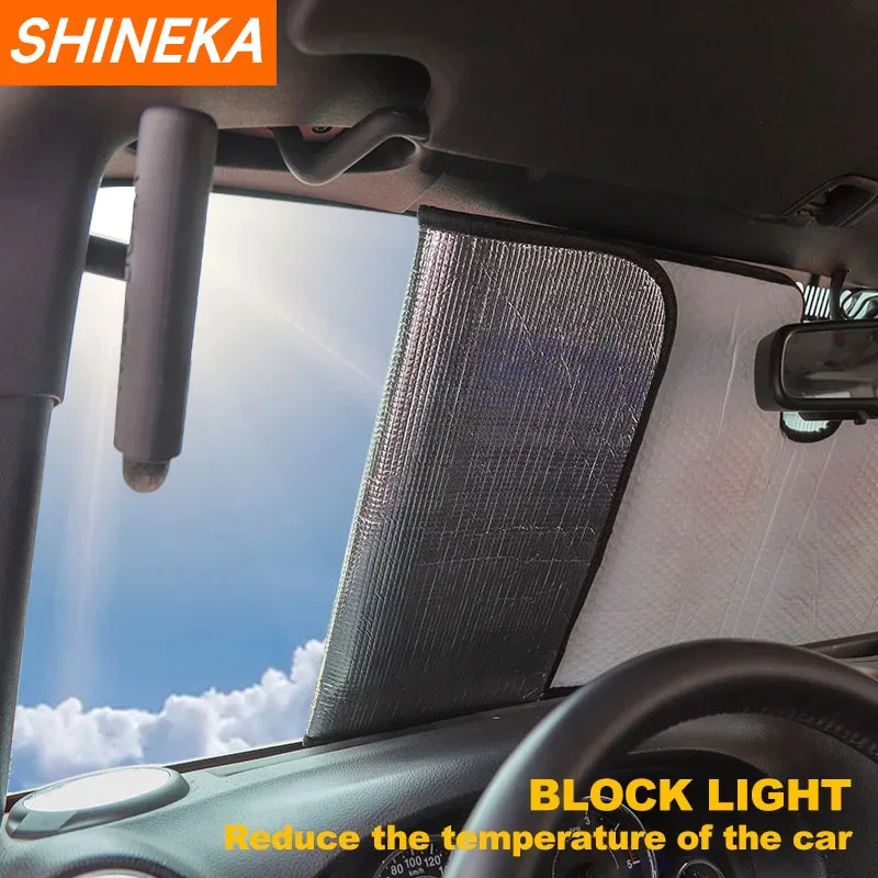 SHIENKA Sunshades For Jeep Wrangler JK 2007- Car Front Windshield Sunshade Sun Shield Cover Anti UV Ray For Jeep Wrangler JK