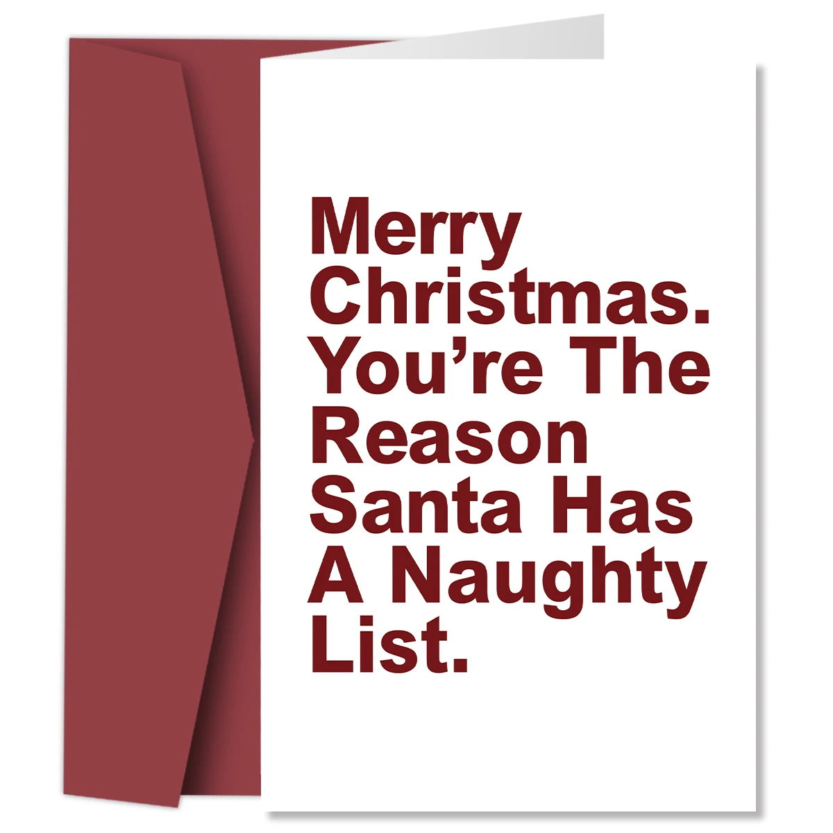 Cheeky Merry Christmas Card with Envelope,Santa's Naughty list Christmas Funny Greeting Cards for Him Her Son Sister,Xmas Gifts