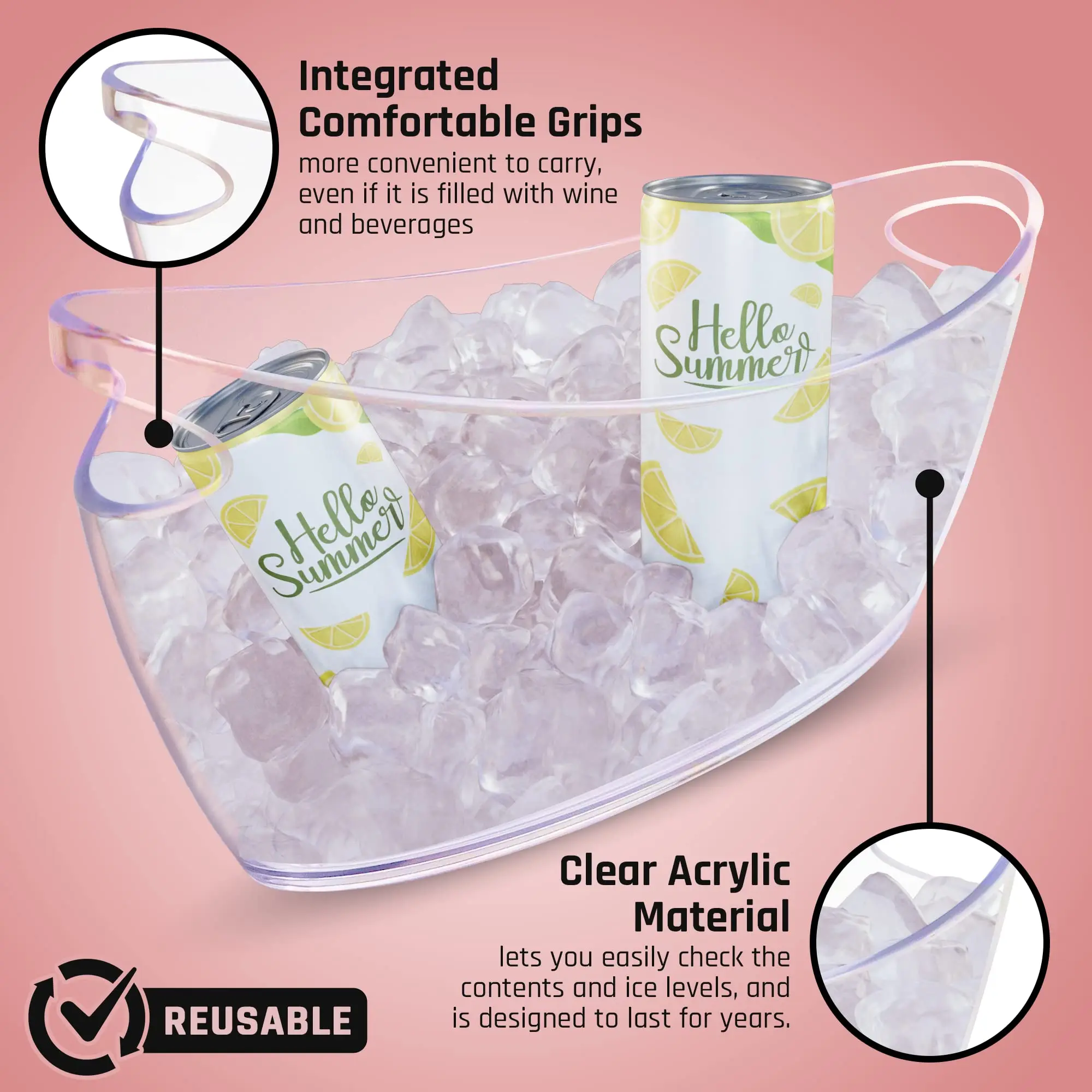 1pcs Plastic Ice Bucket Ice Buckets For Parties Beverage Tub For Bucket Household Kitchen Bar Bottle Cooler Wine Ship Type NEW