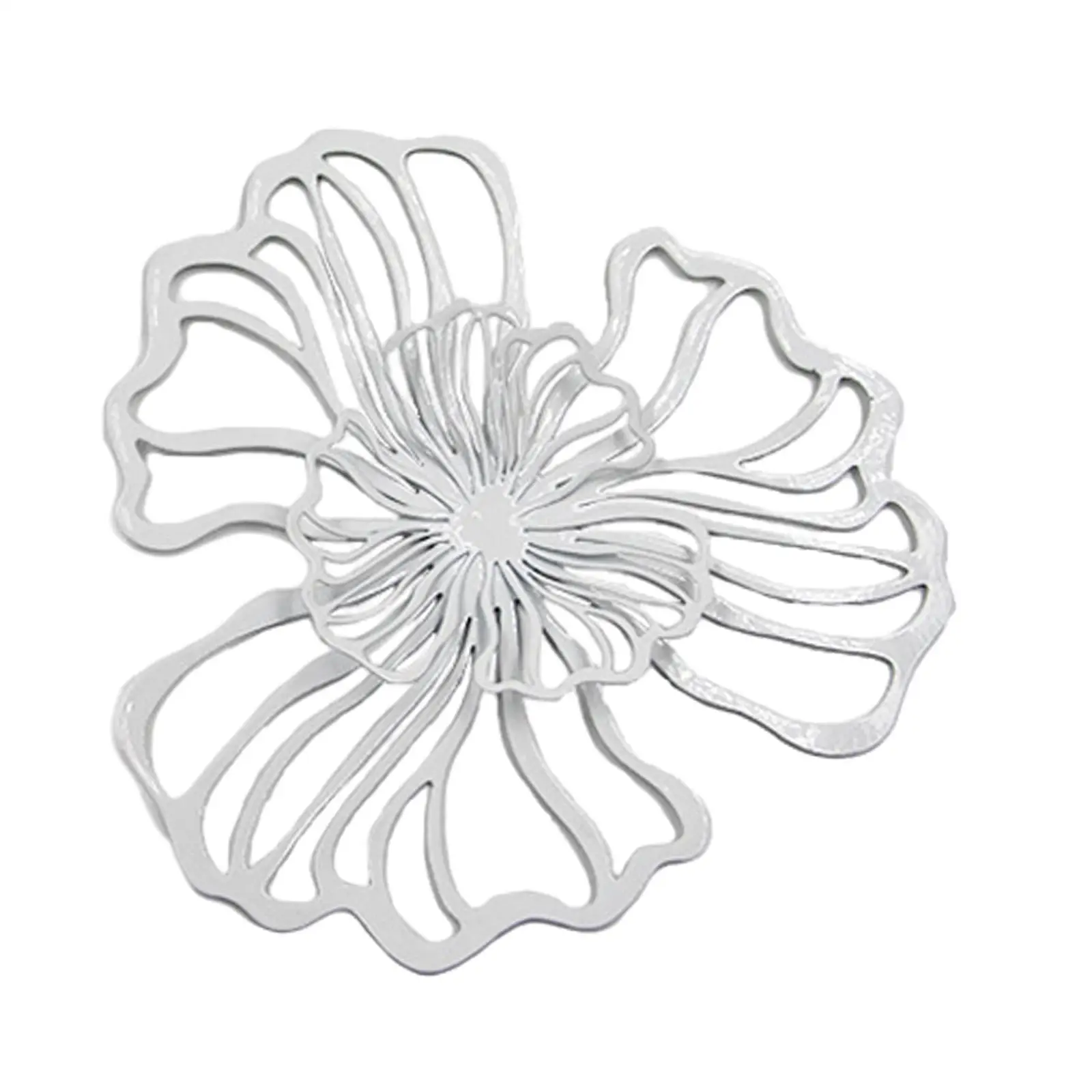 Tandefio 4 Decorazioni Da Parete In Metallo – Motivi Floreali Blu, 55x20 Cm Cad., Rustiche Per Interni/Esterni - 2