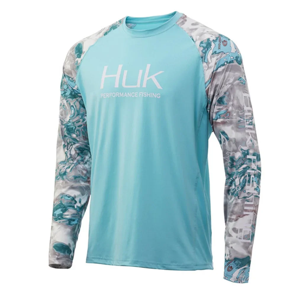 HUK Fishing Shirts Sun Protection Long Sleeve Performance Fishing Shirt Breathable Jersey Summer Outdoors UPF50 Clothing