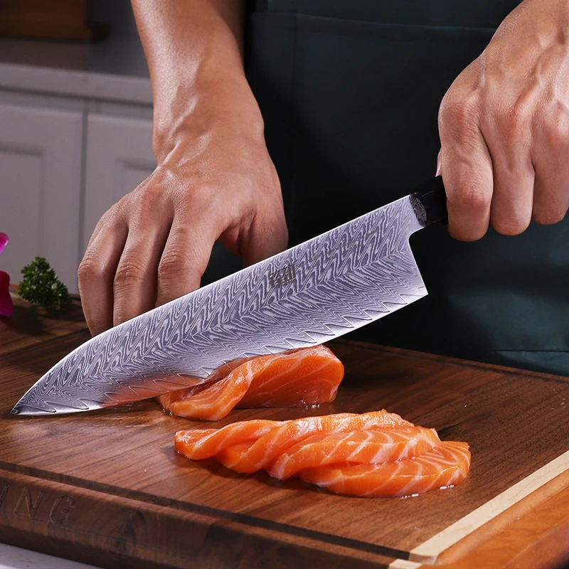 

Japanese Knife Professional AUS-10 with 67 Layers 8 inch Damascus Steel Kitchen Chef Knife Salmon Knife Yanagi Honesuki