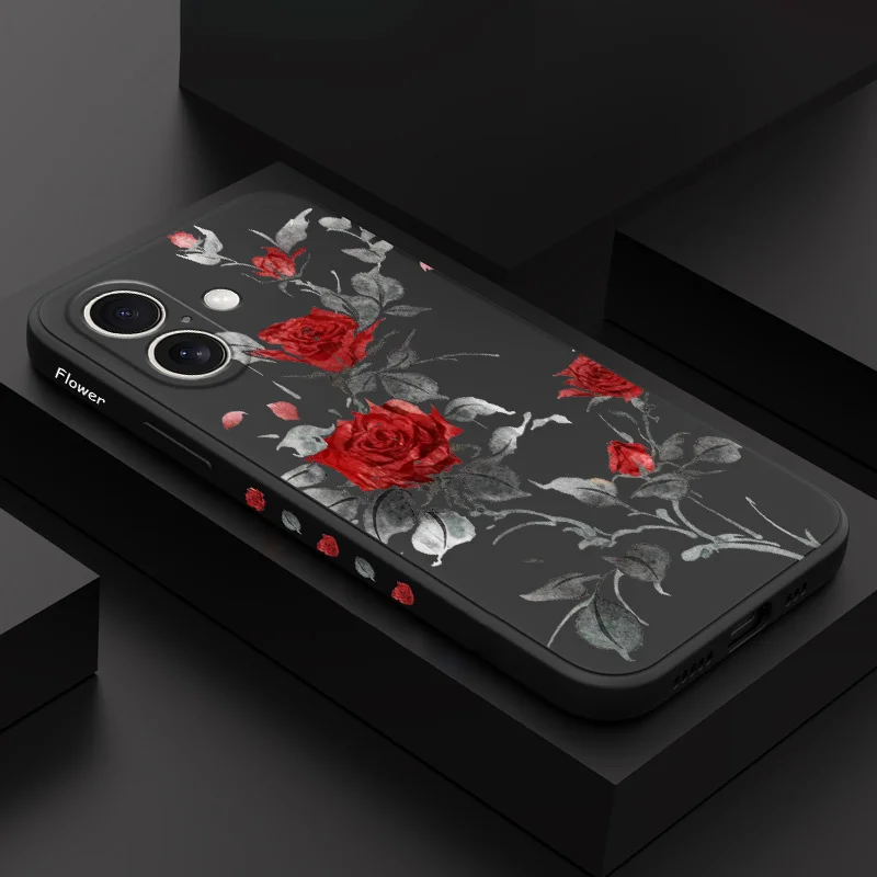 Elegant Graceful Rose Silicone Phone Case Cover