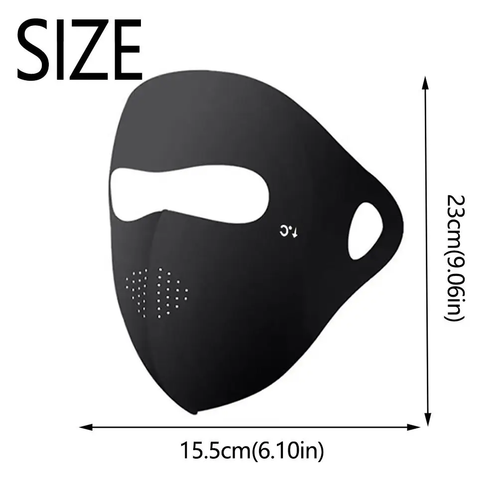 Full-Face UV Face Mask Reusable UPF 50+ Protection Ice Silk Face Cover Thin Cover Breathable Ice Silk Sunscreen Mask