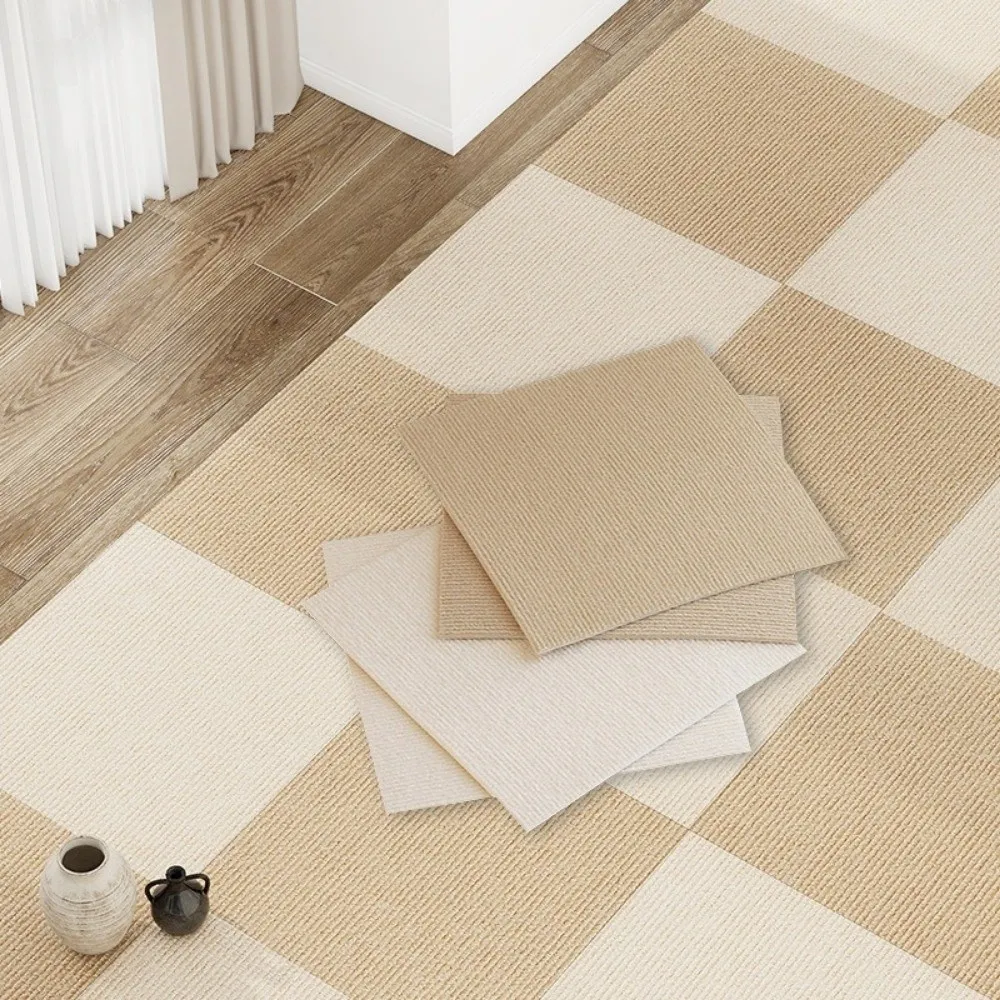 40x40cm 카펫 바닥 타일 스티커 미끄럼 방지 소프트 러그 카펫 타일 자체 접착식 사각형 바닥 매트 침실 홈 데코레이션용