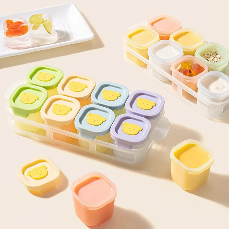 Baby Complementary Food Box Steamed Cake Mold Ice Tray Mini Box Lid