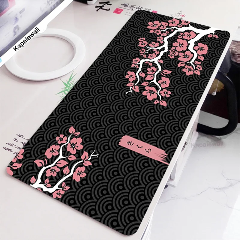 Flores de Cerejeira Flor Mouse Pad Gamer Desk Mat Xxl Rosa Sakura Deskpad Acessórios de Escritório Mouse Mats Computador Mousepad 900x400 - Imagem 3