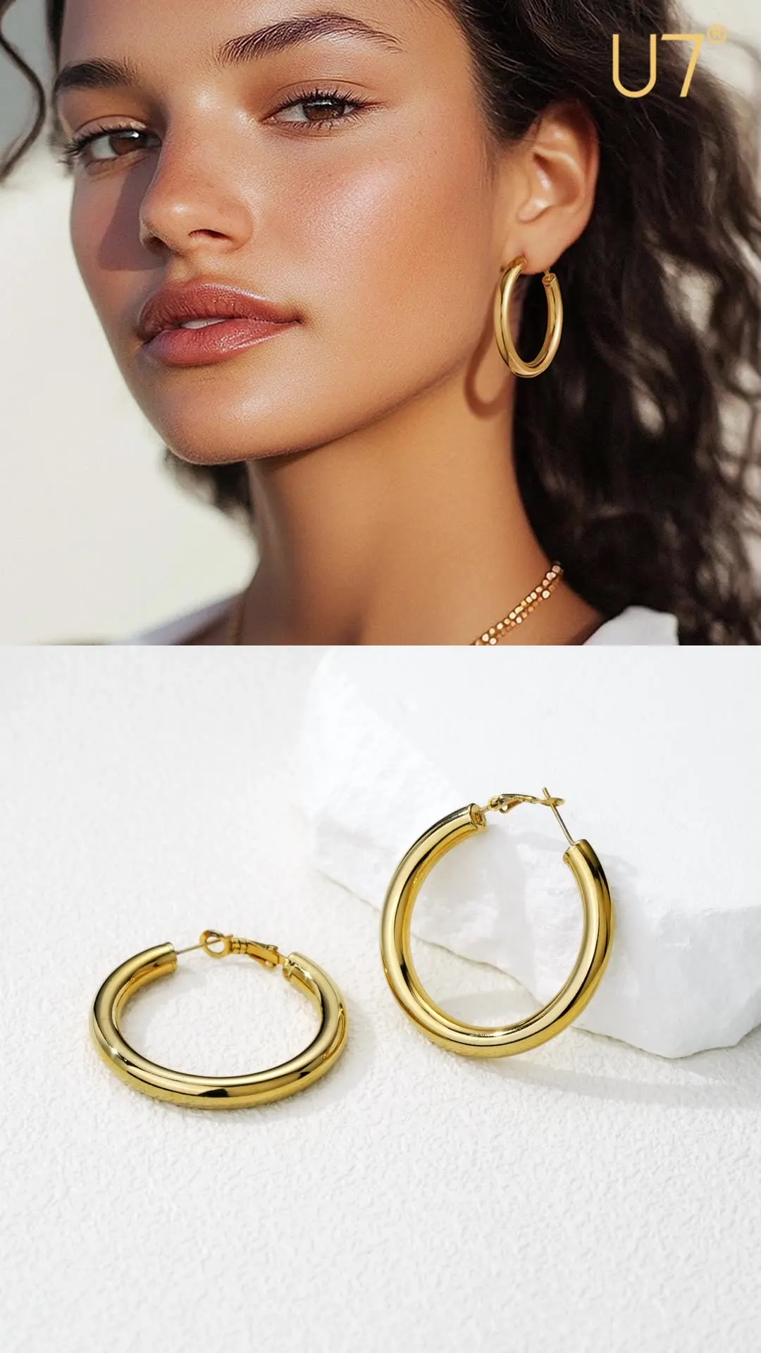 Boucles D'oreilles Vintage Longues Tube Couleur Or - Modèle Rare 238 - Occasion