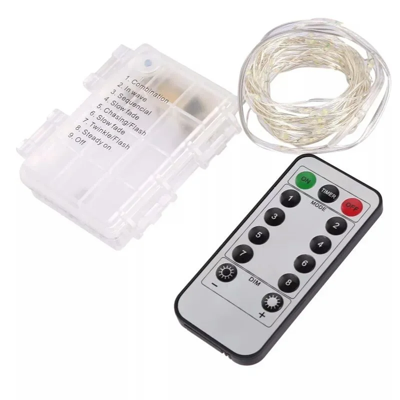 

LED Fairy Lamp Waterproof Copper Wire Lamp Battery Remote Outdoor Garland Christmas Wedding Light String Party Garden Decoration