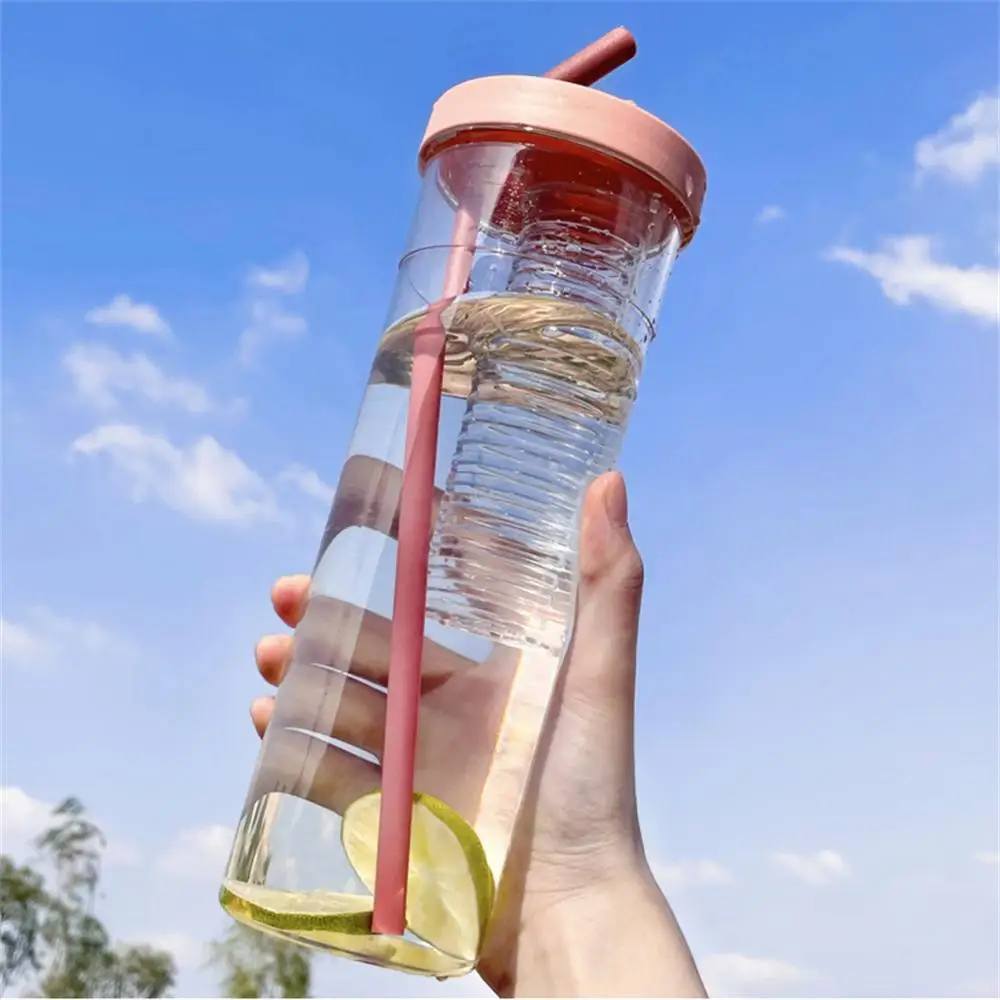 700 Ml Water Bottle With Straw, Portable Large Capacity Clear Sports Water Bottle, Outgoing, Bpa-Free Sports Bottle For Fitness Outdoor Activities