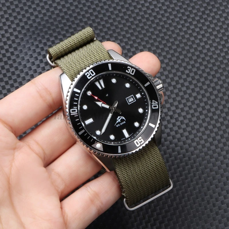 Ribbed Strap for Military Ballistic Fabric Watchband - Durable Nylon Replacement Watch Band Accessories