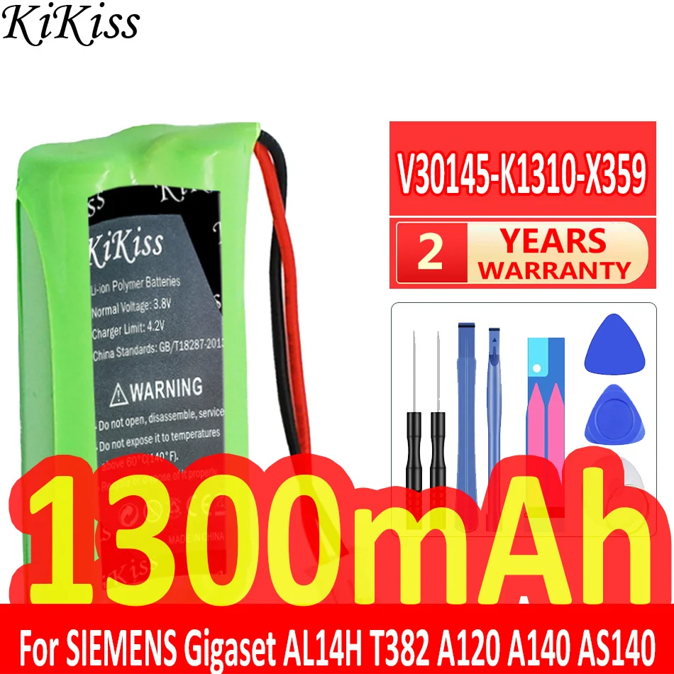 Batteria 1300Mah V30145-K1310-X359 Per Siemens Gigaset Al14H T382 A120 A140 As140 (V30145-K1310-X383 V30145-K1310-X359