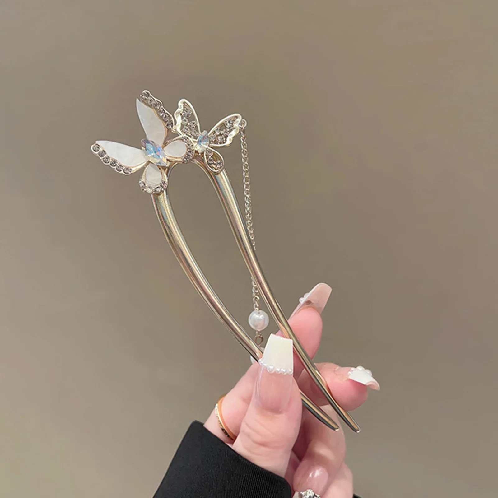 결혼식 파티 및 일상 사용을 위한 인공 진주가 있는 진주 U자형 머리핀 합금
