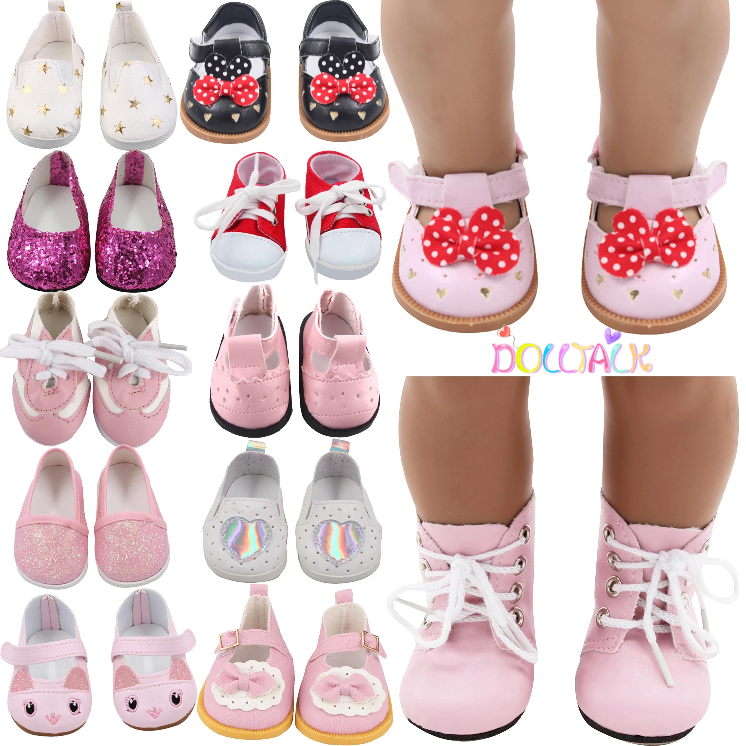 

7 Cm Doll Shoes Clothes Handmade Boots For American 18 Inch Girl&43Cm Baby New Born,OG Doll Accessories Shoes Gift Festival Toy