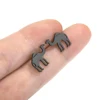 Stainless Steel Ear Studs Desert Camel Earrings for Women Fashion Studs Men's Punk Black Natural Inspired Animal Lover Jewelry 4