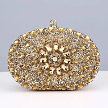 2024 Diamond Women Luxury Clutch Evening Bag Wedding Crystal Ladies Cell Phone Pocket Purse Female Wallet for Party Quality Gift 1