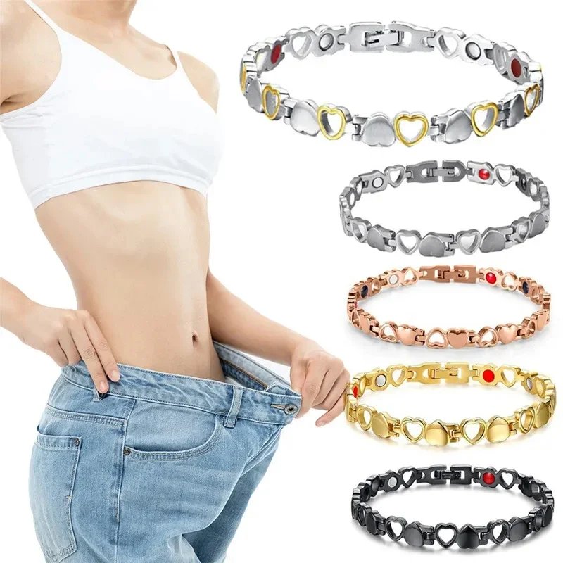 Healthy Magnetic Slimming Bracelet Woman Charm Sexy Bracelet Man Weight Loss Bracelet Link Heart Wristbands Jewelry Health Care