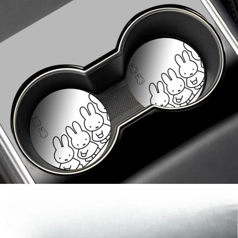 Miffy Rabbit Print Cute Coaster - Exquisite, Fashionable, Non-Slip Car Decoration