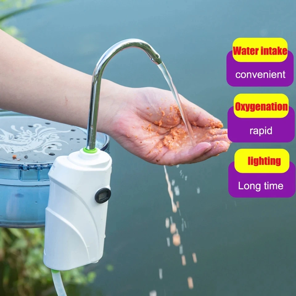 Bomba de oxígeno de agua con Sensor inteligente 3 en 1, equipo de pesca lavado a mano, dispositivo automático de succión de agua de 2600mAH para pesca al aire libre