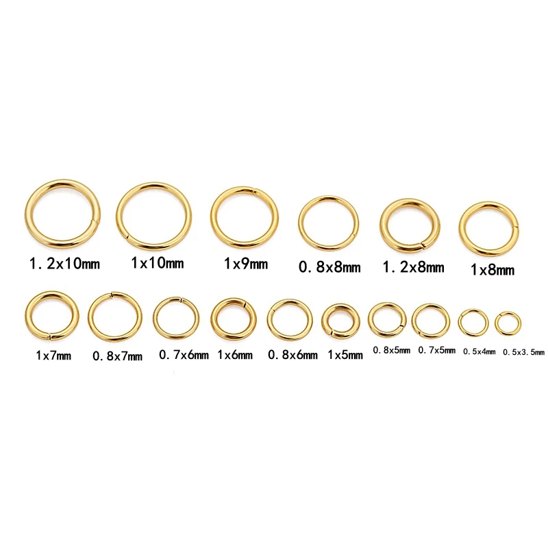 100pcs 고품질 18K 골드 도금 스테인레스 스틸 분할 반지 목걸이 팔찌 쥬얼리에 대 한 점프 반지 용품 찾기 만들기