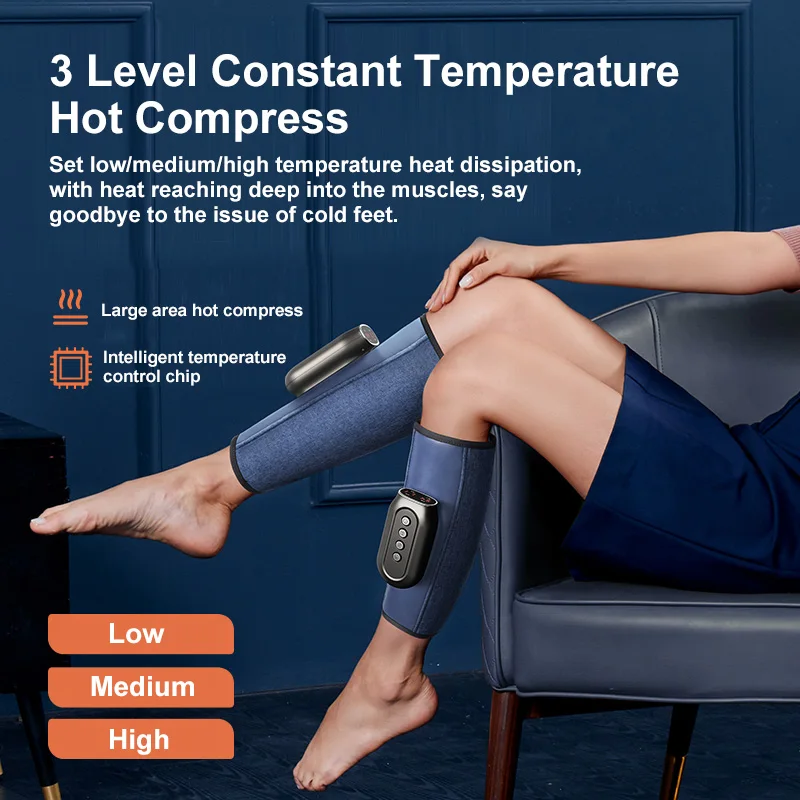 Wireless Heated Vibration Calf Massager with Air Pressure and Adjustable Intensity