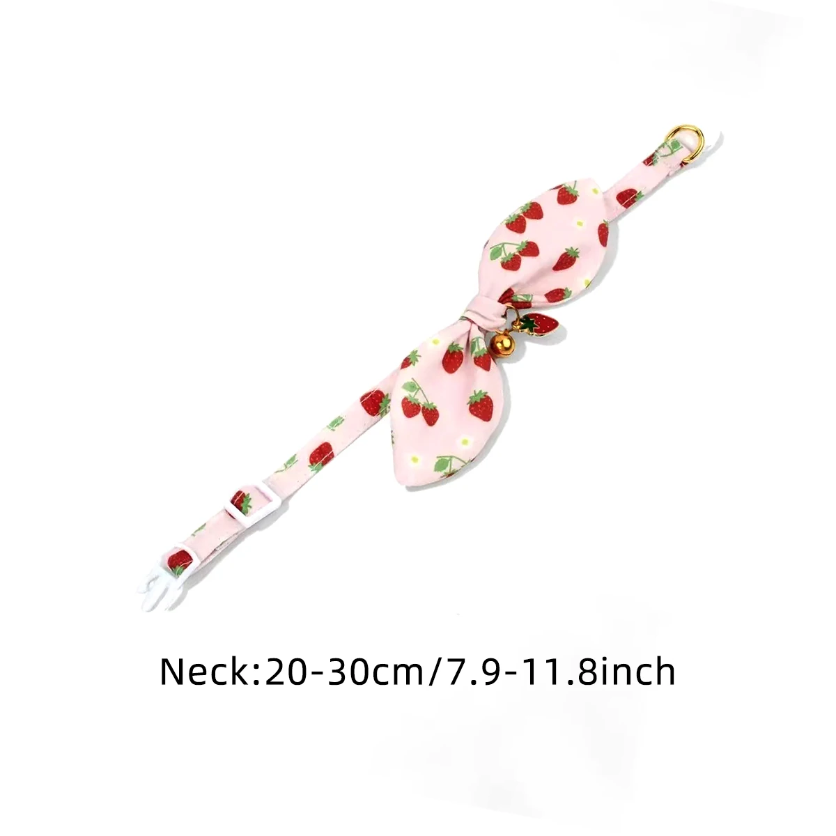 Adorable Strawberry Print Safety Buckle Pet Collar