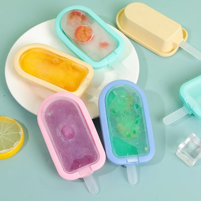 Ice Cream Molds Popsicle Mold Set DIY Chocolate Cream Ice Tray Reusable With Stick Cover Mould 4/1Pcs ice mold ice cream molds