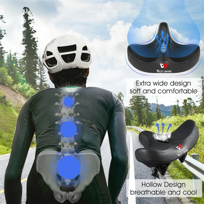 West Biking confortable Selle de vélo en gel de silice Vélo Coussin de chaise d'équitation de cyclisme Accessoires, Homme, White-091