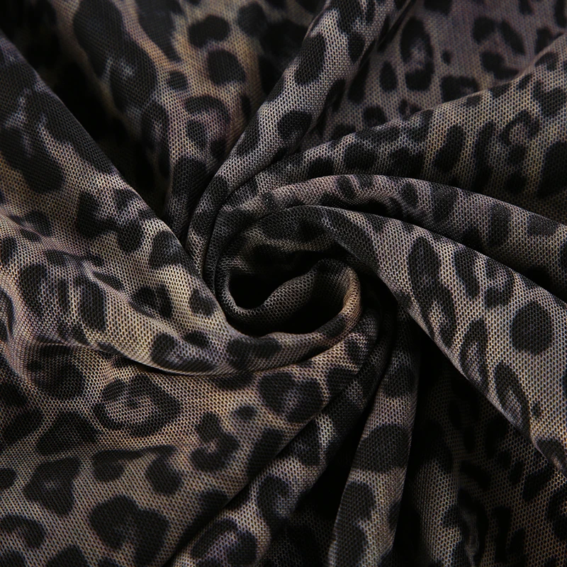 Retro Brown Leopard Y2K Long Skirts Women Lace Trim Hem Two Layers Mesh Vintage Aesthetic Elegant Fashion Women Clothing
