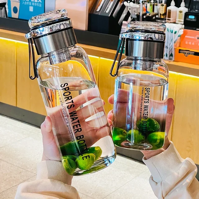 2L Glass Water Bottles Large Capacity Transparent Milk Juice Cup Portable Leakproof Kettle Outdoor Travel Jug Storage Container 3